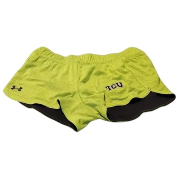 Under Armour Neon Yellow Texas Christian University Athletic Shorts Size Medium! - Picture 9 of 16